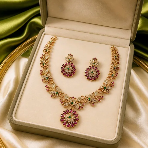 Gold_Swarna_Pushpa_AD_Necklace_Set_For_Women