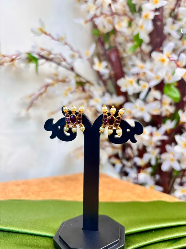 Padmaraga_Pearl_Studs_Earrings_For_Women