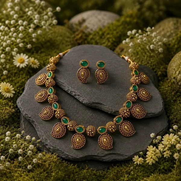 Haritha_Paisley_Antique_Necklace_Set_with_Earrings