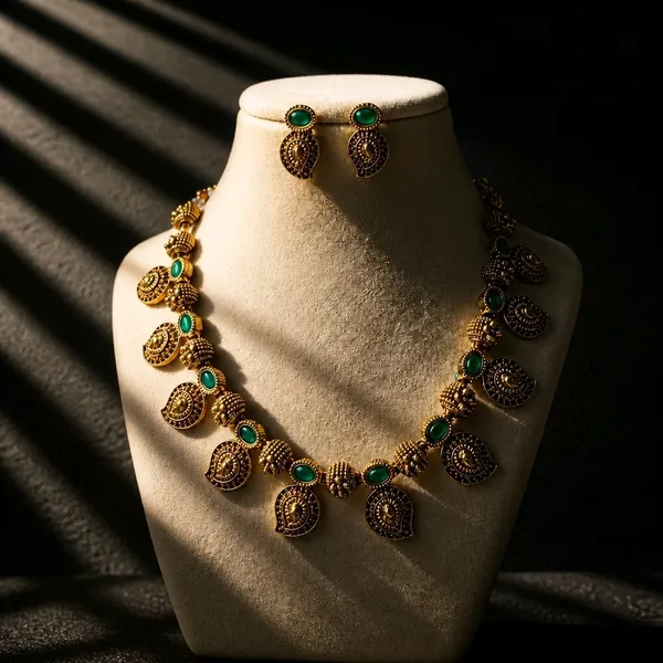 Haritha_Paisley_Antique_Necklace_Set_with_Earrings