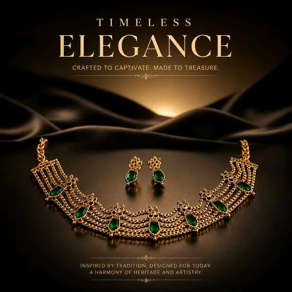 Meher_Emerald_Mesh_Necklace_Set