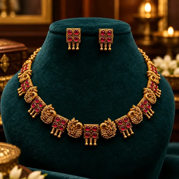 Mayura_Ratna_Choker_Set-Red