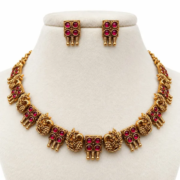 Mayura_Ratna_Choker_Set-Red
