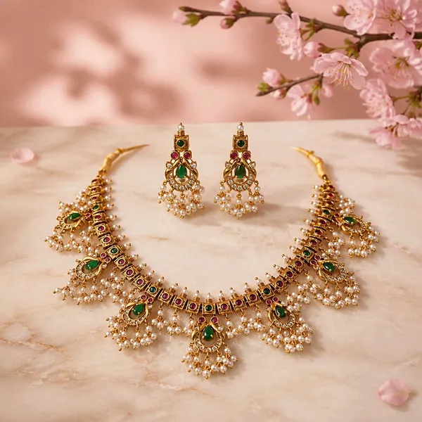 Ratna_Pearl_Jhumka_Necklace_Set