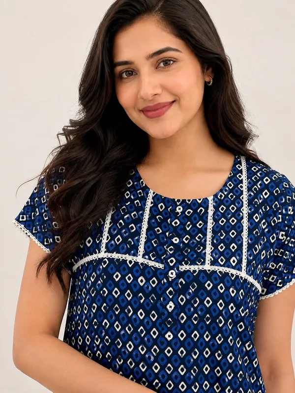 Evolove_Women's_Cotton_Button_Down_Long_Nighty_|_Soft_Breathable_Printed_Full_Length_Night_Gown_with_Lace_Yoke_&_Lace_Sleeves_|_Premium_Sleepwear_&_Home_Wear_|_Front_Button_Closure_with_Lace