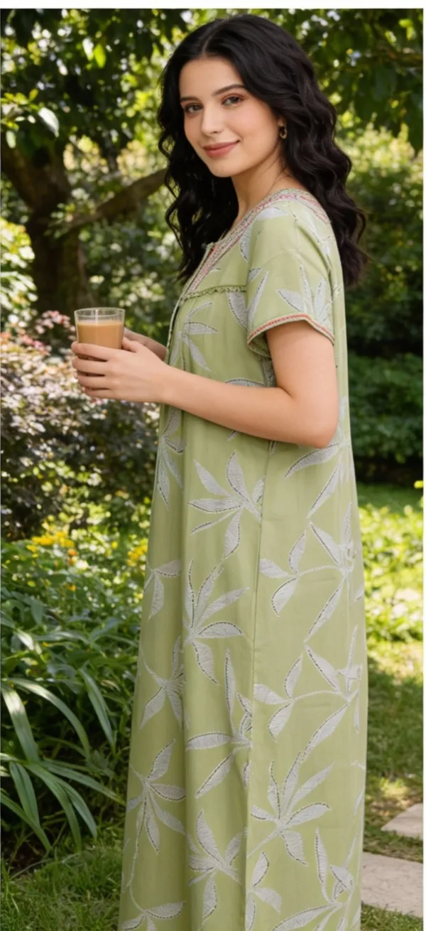 Evolove_Alpine_Fabric_Nighty_Maxi_for_Women_with_Side_Pocket_and_Neckline_Embroidery_|_Printed_Short_Sleeves_Full_Length_Night_Wear_Gown