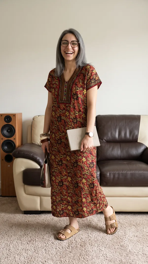 Evolove_Cotton_Embroidery_Nighty_Maxi_for_Women_with_Side_Pocket_|_Printed_Short_Sleeves_Full_Length_Night_Wear_Gown_|_Super_Comfortable_|_Summer_Collection.