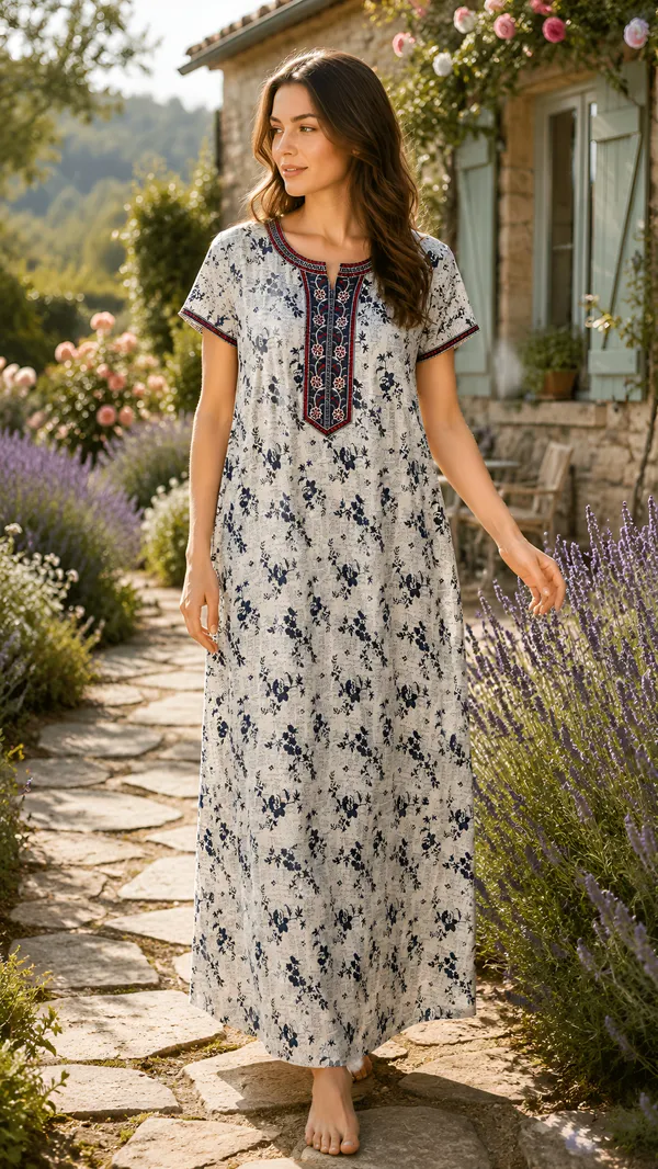 Evolove_Rayon_Embroidery_Nighty_Maxi_For_Women_With_Side_Pocket_|_Printed_Short_Sleeves_Full_Length_Soft_Night_Wear_Gown_White