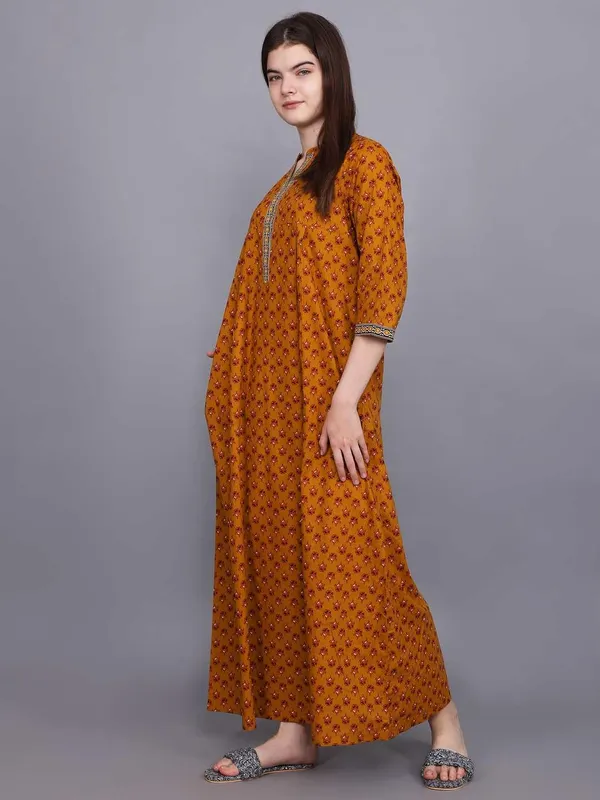Evolove_Cotton_Nighty_Maxi_for_Women_with_Side_Pocket_|_Printed_Full_Length_Night_Wear_Gown_Short_Sleeves