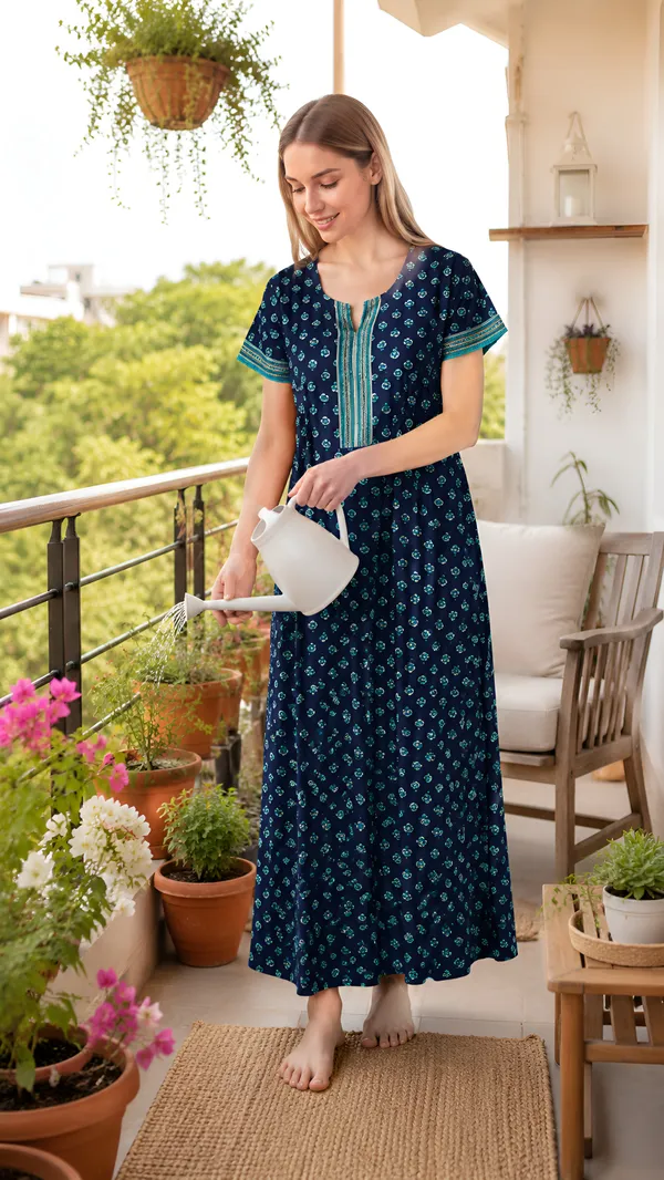 Evolove_Cotton_Nighty_Maxi_for_Women_with_Side_Pocket_|_Printed_Short_Sleeves_Full_Length_Night_Wear_Gown