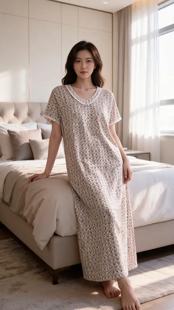 Evolove_X_Venus™_Premium_Viscose_Long_Nighty_for_Women_|_Ultra_Soft_Breathable_Sleepwear_|_Elegant_Printed_Full_Length_Night_Gown_with_Lace_V-Neck_|_Lightweight_Loungewear