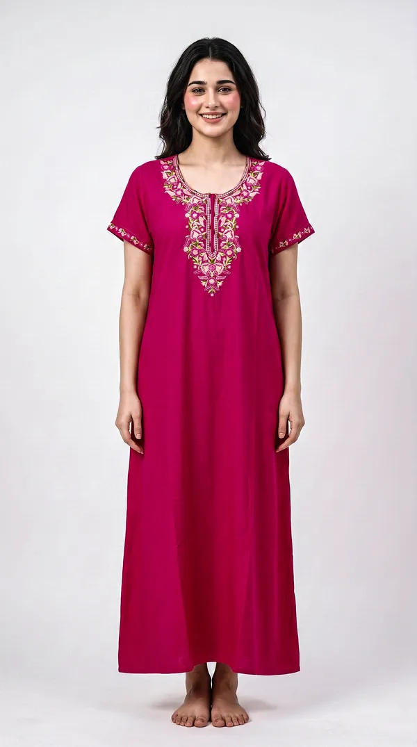 Evolove_Bizzy_Lizzy_Nighty_for_Women_|_Floral_Embroidered_Maxi_Nightgown_|_Full_Length_Sleepwear_with_Short_Sleeves_|_Super_Soft,_Super_Comfortable__Daily_Wear_&_Lounge_Wear