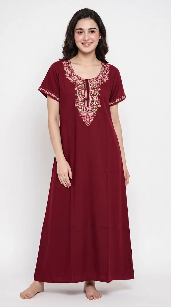 Evolove_Bizzy_Lizzy_Nighty_for_Women_|_Floral_Embroidered_Maxi_Nightgown_|_Full_Length_Sleepwear_with_Short_Sleeves_|_Super_Soft,_Super_Comfortable__Daily_Wear_&_Lounge_Wear
