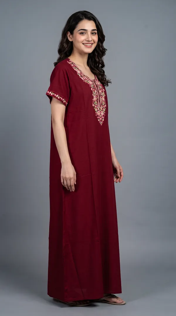 Evolove_Bizzy_Lizzy_Nighty_for_Women_|_Floral_Embroidered_Maxi_Nightgown_|_Full_Length_Sleepwear_with_Short_Sleeves_|_Super_Soft,_Super_Comfortable__Daily_Wear_&_Lounge_Wear