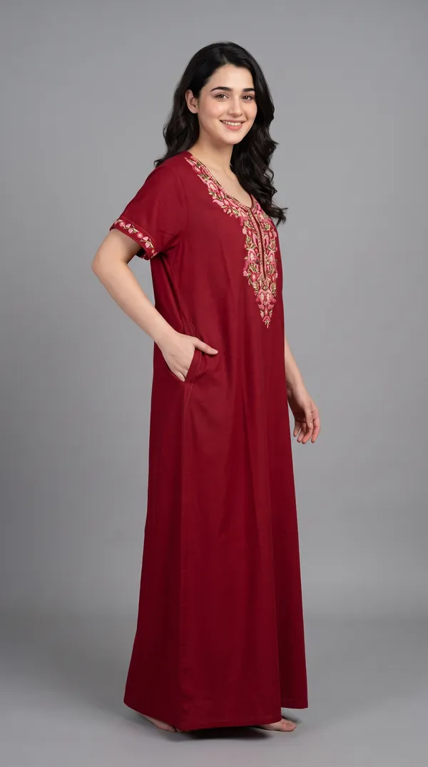Evolove_Bizzy_Lizzy_Nighty_for_Women_|_Floral_Embroidered_Maxi_Nightgown_|_Full_Length_Sleepwear_with_Short_Sleeves_|_Super_Soft,_Super_Comfortable__Daily_Wear_&_Lounge_Wear