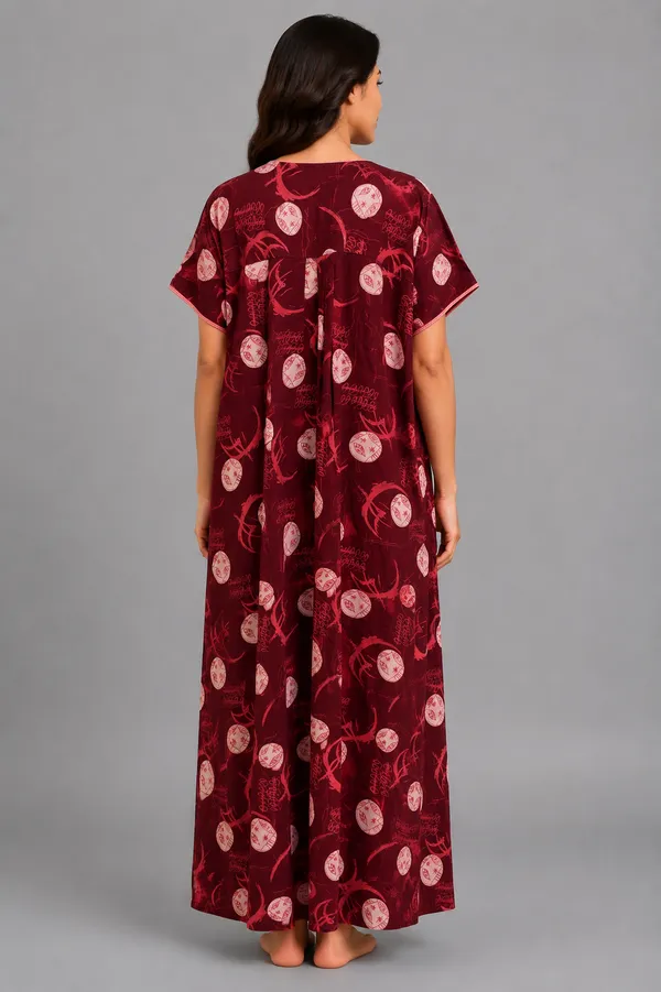 Evolove_Premium_Rayon_Comfort_|_Button_down_style_with_Zipper_|_Floral_Print_Soft_&_Comfortable_Nightgown_For_Women_|_Contrast_Sadle_Stich_Style_|_Viscose_Maxi_Nighty_&_Everyday_Sleepwear