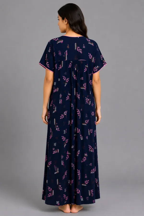 Evolove_Premium_Rayon_Comfort_|_Soft_Printed_Full_Length_Night_Gown_with_Front_Zipper_&_Contrast_Saddle_Stitch_Detail_|_Floral_Print_Soft_&_Comfortable_Nightgown_For_Women_|_Viscose_Maxi_Nighty_&_Everyday_Sleepwear.