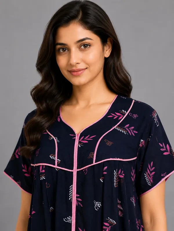 Evolove_Premium_Rayon_Comfort_|_Soft_Printed_Full_Length_Night_Gown_with_Front_Zipper_&_Contrast_Saddle_Stitch_Detail_|_Floral_Print_Soft_&_Comfortable_Nightgown_For_Women_|_Viscose_Maxi_Nighty_&_Everyday_Sleepwear.