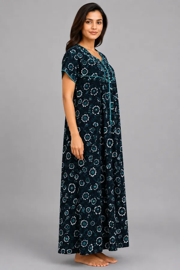 Evolove_Premium_Rayon_Comfort_|_Soft_Printed_Full_Length_Night_Gown_with_Front_Zipper_&_Contrast_Saddle_Stitch_Detail_|_Floral_Print_Soft_&_Comfortable_Nightgown_For_Women_|_Viscose_Maxi_Nighty_&_Everyday_Sleepwear.