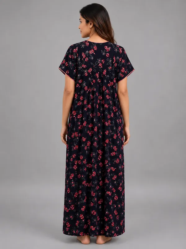 Evolove_Premium_Rayon_Comfort_|_Soft_Printed_Full_Length_Night_Gown_with_Front_Zipper_&_Contrast_Saddle_Stitch_Detail_|_Floral_Print_Soft_&_Comfortable_Nightgown_For_Women_|_Viscose_Maxi_Nighty_&_Everyday_Sleepwear.
