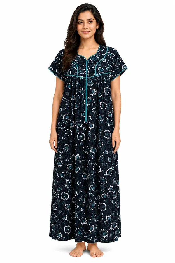 Evolove_Premium_Rayon_Comfort_|_Soft_Printed_Full_Length_Night_Gown_with_Front_Zipper_&_Contrast_Saddle_Stitch_Detail_|_Floral_Print_Soft_&_Comfortable_Nightgown_For_Women_|_Viscose_Maxi_Nighty_&_Everyday_Sleepwear.