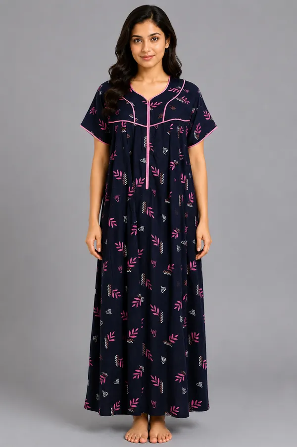 Evolove_Premium_Rayon_Comfort_|_Soft_Printed_Full_Length_Night_Gown_with_Front_Zipper_&_Contrast_Saddle_Stitch_Detail_|_Floral_Print_Soft_&_Comfortable_Nightgown_For_Women_|_Viscose_Maxi_Nighty_&_Everyday_Sleepwear.