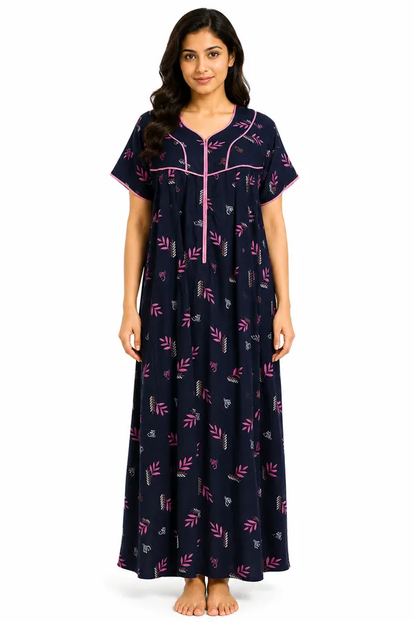 Evolove_Premium_Rayon_Comfort_|_Soft_Printed_Full_Length_Night_Gown_with_Front_Zipper_&_Contrast_Saddle_Stitch_Detail_|_Floral_Print_Soft_&_Comfortable_Nightgown_For_Women_|_Viscose_Maxi_Nighty_&_Everyday_Sleepwear.