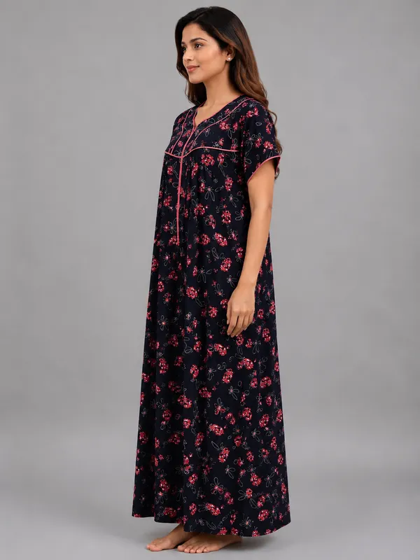 Evolove_Premium_Rayon_Comfort_|_Soft_Printed_Full_Length_Night_Gown_with_Front_Zipper_&_Contrast_Saddle_Stitch_Detail_|_Floral_Print_Soft_&_Comfortable_Nightgown_For_Women_|_Viscose_Maxi_Nighty_&_Everyday_Sleepwear.