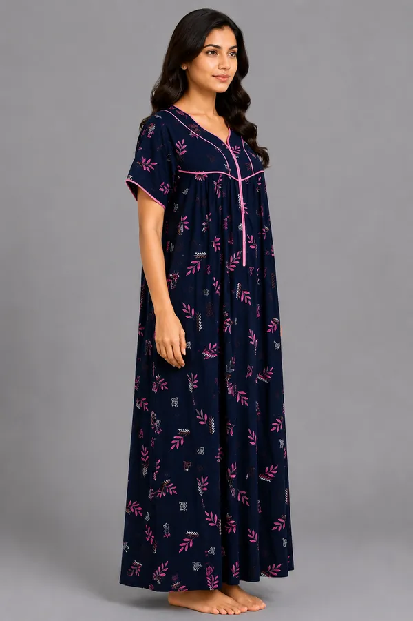 Evolove_Premium_Rayon_Comfort_|_Soft_Printed_Full_Length_Night_Gown_with_Front_Zipper_&_Contrast_Saddle_Stitch_Detail_|_Floral_Print_Soft_&_Comfortable_Nightgown_For_Women_|_Viscose_Maxi_Nighty_&_Everyday_Sleepwear.