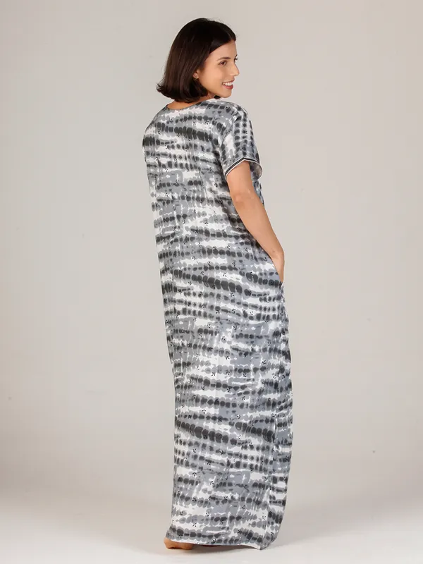 Evolove_Women's_Grey_Rayon_Embroidered_Nighty_with_Tassel_|_Soft_Breathable_Full_Length_Cotton_Feel_Lounge_&_SleepwearNighty_Maxi_For_Women_With_Side_Pocket_|_Printed_Short_Sleeves_Full_Length_Soft_Night_Wear_Gown