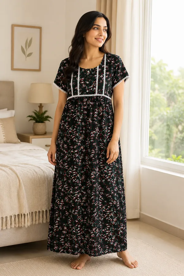 Evolove_Women's_Cotton_Button_Down_Long_Nighty_|_Soft_Breathable_Printed_Full_Length_Night_Gown_with_Lace_Yoke_&_Lace_Sleeves_|_Premium_Sleepwear_&_Home_Wear_