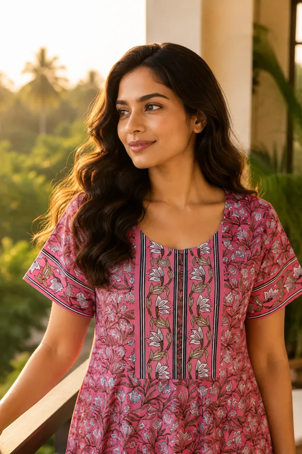 Evolove_Women's_Cotton_Floral_Printed_Long_Nighty_|_Soft_Breathable_Floral_Printed_Full_Length_Night_Gown_with_Contrast_Patch_Yoke_|_Comfortable_Sleepwear_&_Home_Wear_