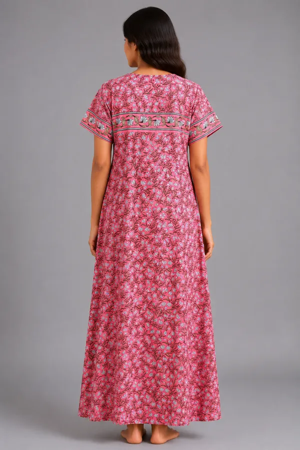 Evolove_Women's_Cotton_Floral_Printed_Long_Nighty_|_Soft_Breathable_Floral_Printed_Full_Length_Night_Gown_with_Contrast_Patch_Yoke_|_Comfortable_Sleepwear_&_Home_Wear_