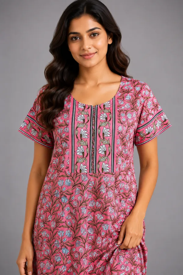 Evolove_Women's_Cotton_Floral_Printed_Long_Nighty_|_Soft_Breathable_Floral_Printed_Full_Length_Night_Gown_with_Contrast_Patch_Yoke_|_Comfortable_Sleepwear_&_Home_Wear_