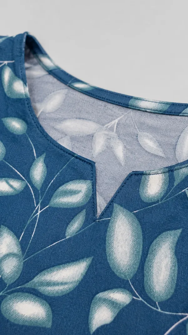 Evolove_Women's_Rayon_Printed_Co-Ord_Set_|_Full_Sleeve_Top_&_Pyjama_Set_|_Soft_&_Breathable_Lounge_Wear_|_Leaf_Print_Night_Suit_|_Navy_Blue