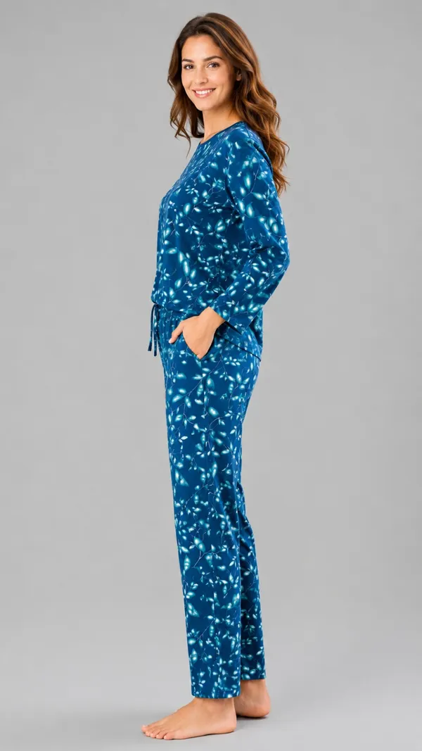 Evolove_Women's_Rayon_Printed_Co-Ord_Set_|_Full_Sleeve_Top_&_Pyjama_Set_|_Soft_&_Breathable_Lounge_Wear_|_Leaf_Print_Night_Suit_|_Navy_Blue
