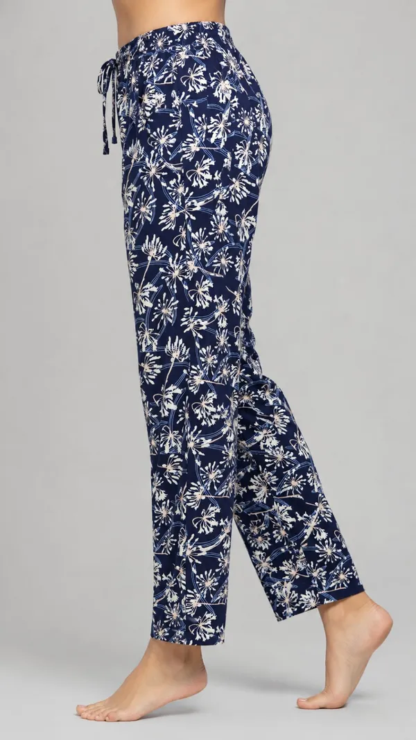 Evolove_Women's_Rayon_Printed_Pyjama_with_Pockets_|_Soft_&_Breathable_Lounge_Pants_|_Relaxed_Fit_Elastic_Waist_Nightwear_|_Floral_Dandelion_Print_Sleep_Wear_|_Navy_Blue
