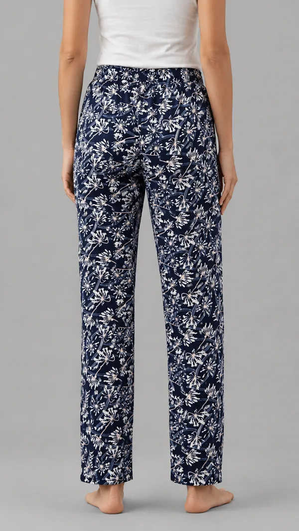 Evolove_Women's_Rayon_Printed_Pyjama_with_Pockets_|_Soft_&_Breathable_Lounge_Pants_|_Relaxed_Fit_Elastic_Waist_Nightwear_|_Floral_Dandelion_Print_Sleep_Wear_|_Navy_Blue
