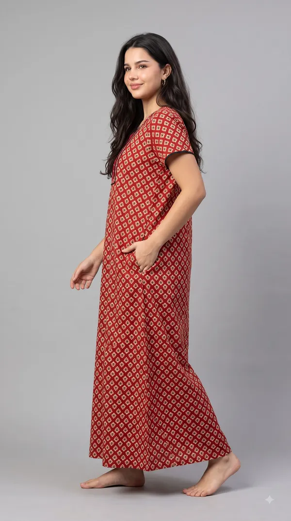 Evolove_Women's_Red_Rust_Embroidered_Nighty_|_Soft_Full_Length_Printed_Night_Gown_with_Embroidered_Yoke_|_Soft_Comfortable_Sleepwear_&_Home_Wear