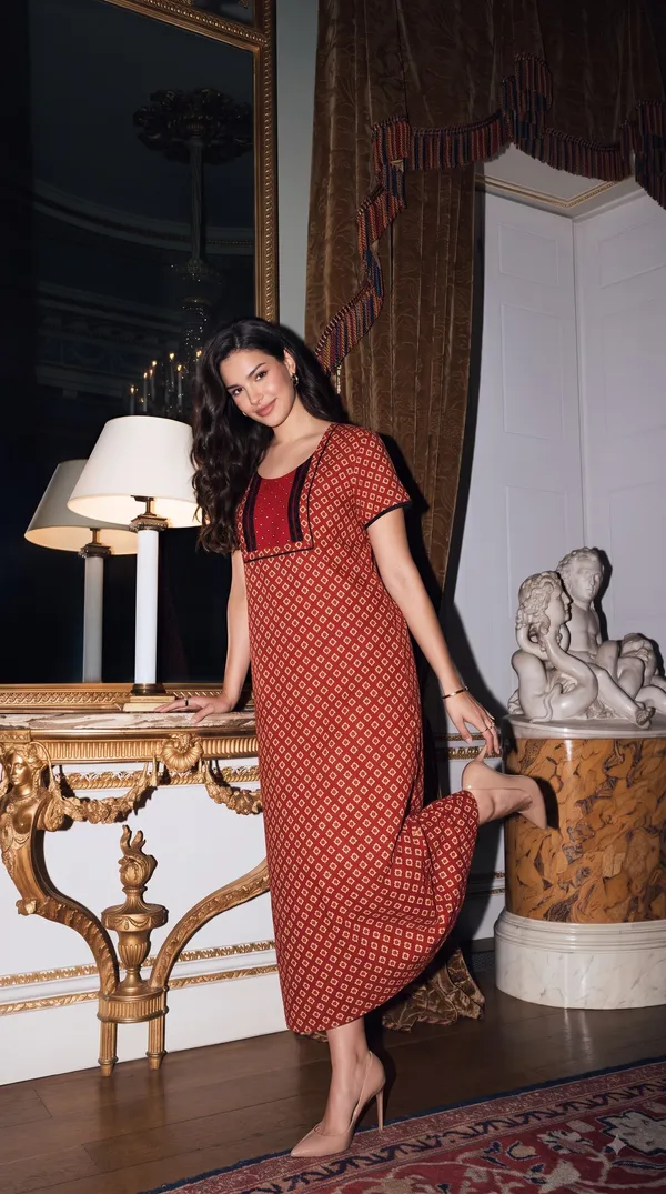 Evolove_Women's_Red_Rust_Embroidered_Nighty_|_Soft_Full_Length_Printed_Night_Gown_with_Embroidered_Yoke_|_Soft_Comfortable_Sleepwear_&_Home_Wear