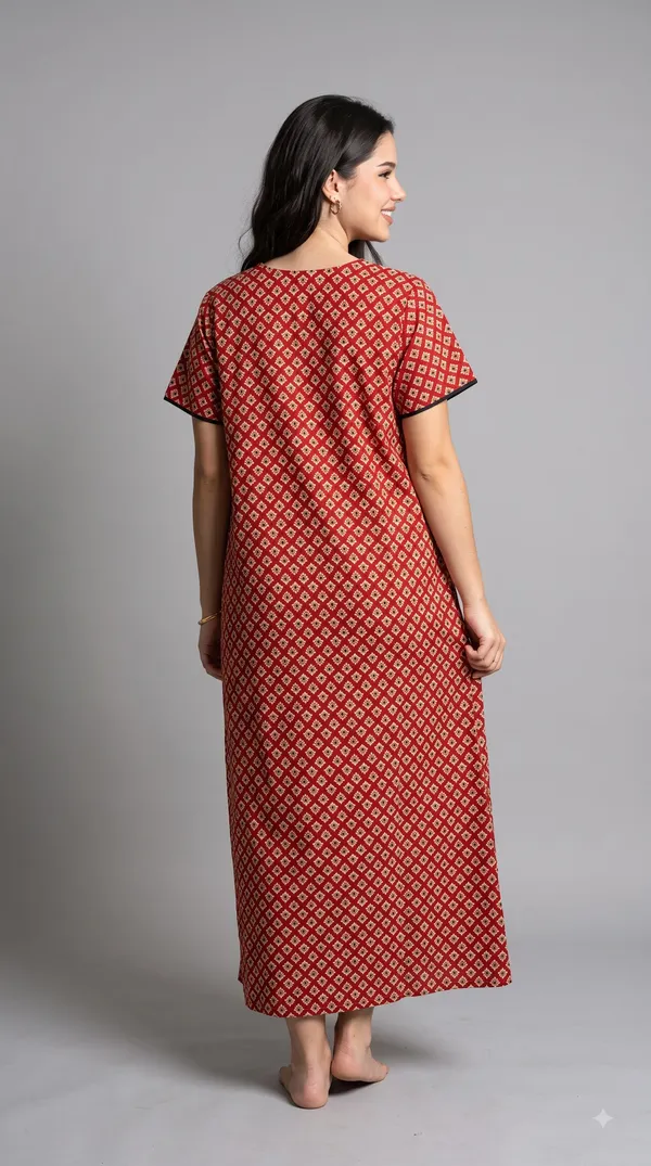 Evolove_Women's_Red_Rust_Embroidered_Nighty_|_Soft_Full_Length_Printed_Night_Gown_with_Embroidered_Yoke_|_Soft_Comfortable_Sleepwear_&_Home_Wear