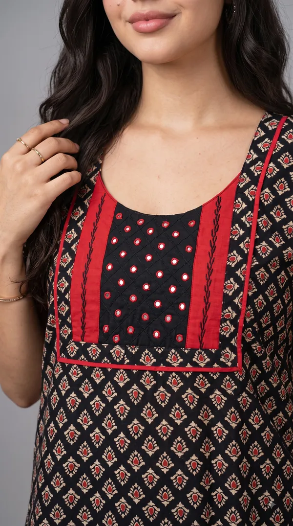 Evolove_Women's__Black_Embroidered_Nighty_|_Soft_Full_Length_Printed_Night_Gown_with_Embroidered_Yoke_|_Soft_Comfortable_Sleepwear_&_Home_Wear
