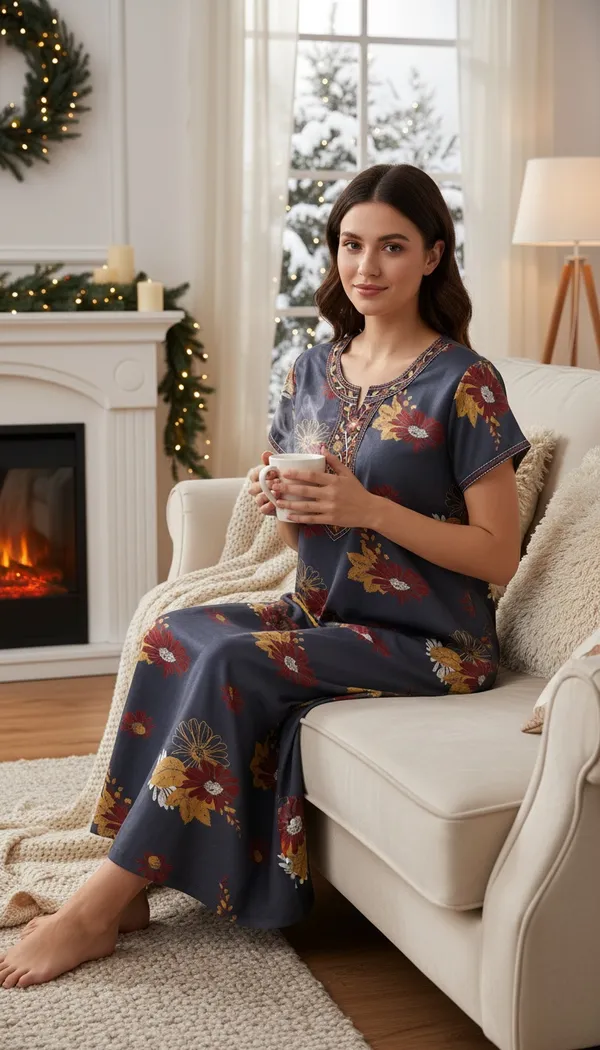 Evolove_Printed_Nighty_Maxi_for_Women_|_Alpine_Fabric_with_Side_Pocket_and_Neckline_Embroidery_|_Short_Sleeves_Full_Length_Night_Wear_Gown