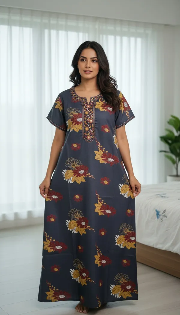 Evolove_Printed_Nighty_Maxi_for_Women_|_Alpine_Fabric_with_Side_Pocket_and_Neckline_Embroidery_|_Short_Sleeves_Full_Length_Night_Wear_Gown