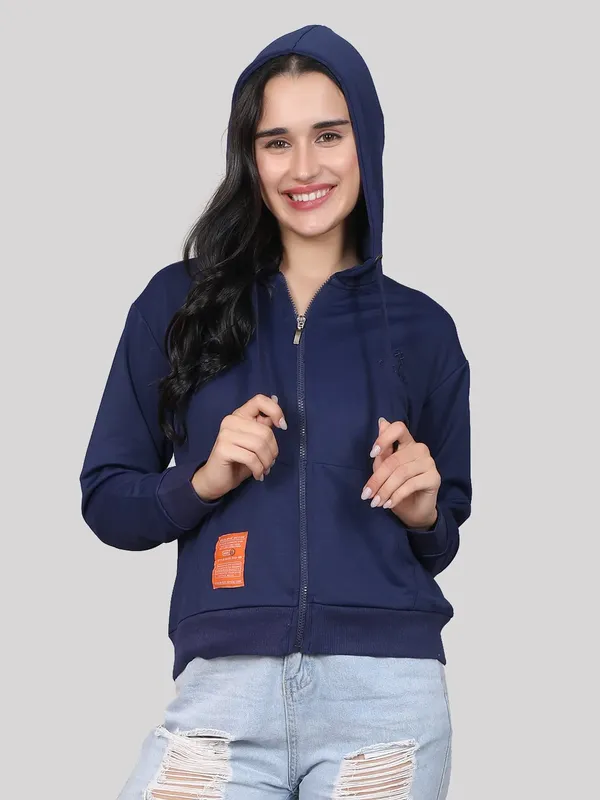 Evolove_Women'S_Cotton_Fleece_Round_Neck_Hooded_Winter_Wear_Long_Sleeves_Hoodie_With_Zipper_(Navy,_Hdtkpnyw22-M5149-Xxl)