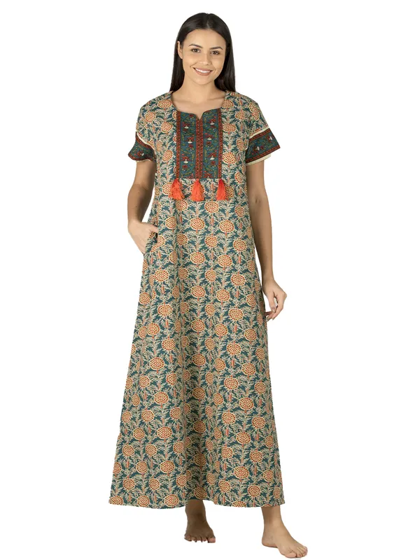 Evolove_Cotton_Nighty_Maxi_for_Women_with_Side_Pocket_|_Printed_Full_Length_Night_Wear_Gown_Short_Sleeves