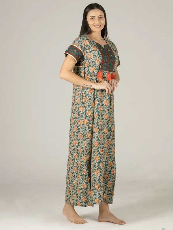 Evolove_Cotton_Nighty_Maxi_for_Women_with_Side_Pocket_|_Printed_Full_Length_Night_Wear_Gown_Short_Sleeves