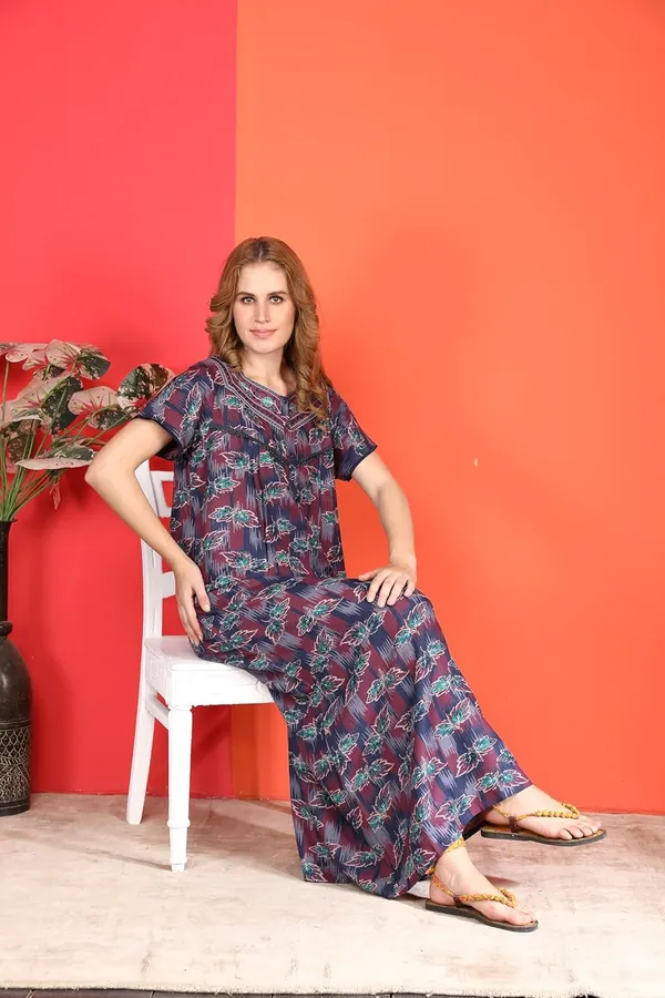Evolove_Alpine_Nighty_Maxi_For_Women_With_Side_Pocket_|_Round_Neck_Printed_Short_Sleeves_Full_Length_Night_Wear_Gown_Dark_Purple_X-Large