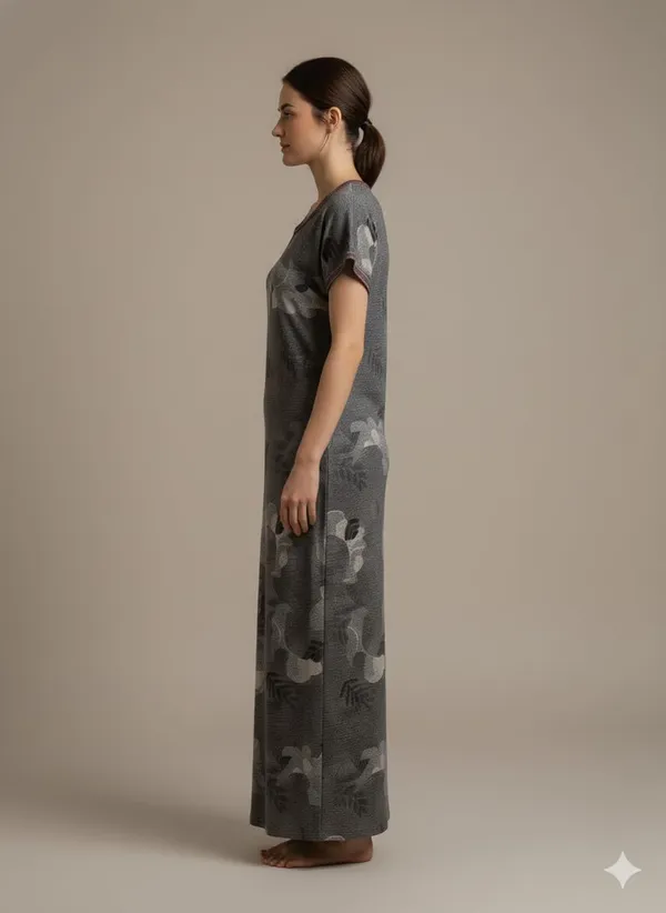 Evolove_Alpine_Fabric_Nighty_Maxi_for_Women_with_Side_Pocket_and_Neckline_Embroidery_|_Printed_Short_Sleeves_Full_Length_Night_Wear_Gown