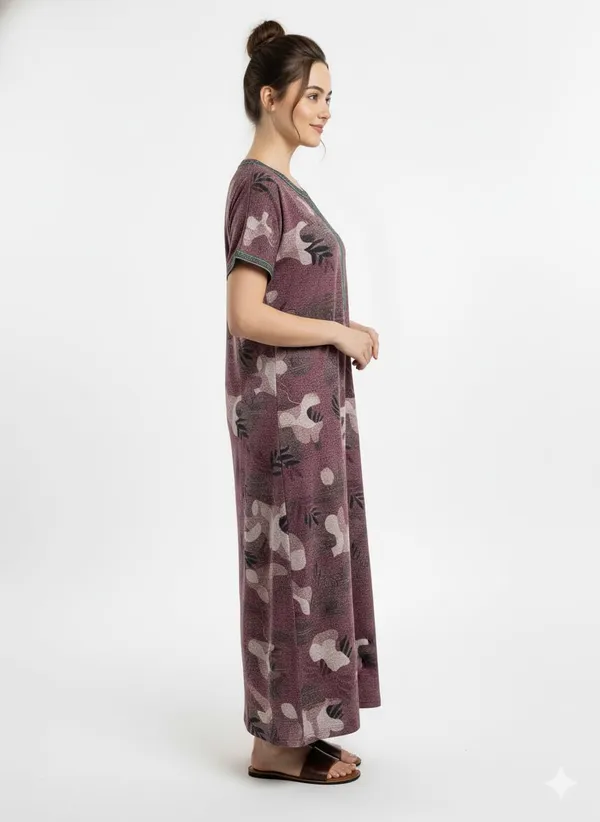 Evolove_Alpine_Fabric_Nighty_Maxi_for_Women_with_Side_Pocket_and_Neckline_Embroidery_|_Printed_Short_Sleeves_Full_Length_Night_Wear_Gown